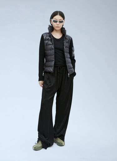 LN-CC® - Moncler: Padded Wool Cardigan - Black Moncler Padded Wool Cardigan Black mon0254043
