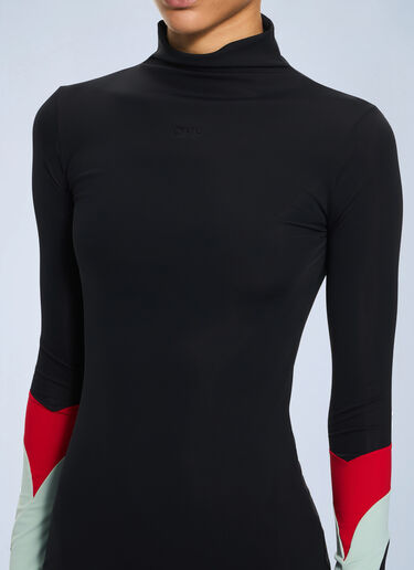 LN-CC® - Off-White: Lycra Collar Insert Mini Dress - Black Off-White Lycra Collar Insert Mini Dress Black ofw0264050
