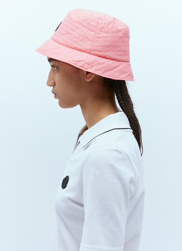 Moncler Logo Patch Bucket Hat Pink mon0255050