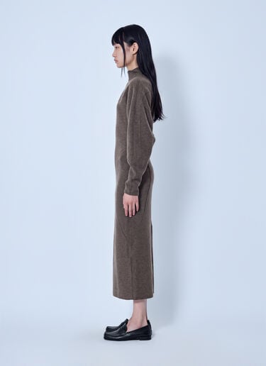 LN-CC® - Max Mara: High-Neck Wool and Cashmere Jersey Dress - Dark Brown Max Mara High-Neck Wool and Cashmere Jersey Dress Dark Brown max0266221