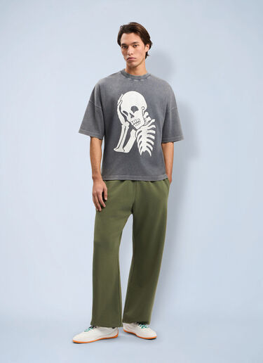 LN-CC® - Palm Angels: Skull Loose T-Shirt - Grey Palm Angels Skull Loose T-Shirt Grey pma0164059
