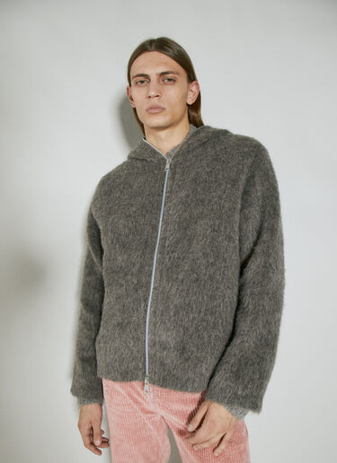 Our Legacy Full Zip Hooded Cardigan Grey our0154007