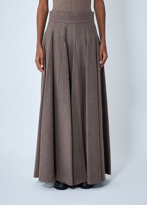 Max Mara Pleated Flared Skirt Brown max0262049