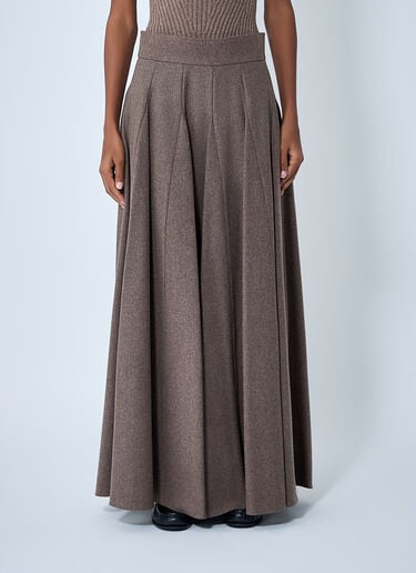 Pleated Flared Skirt Max Mara Pleated Flared Skirt Brown max0262049