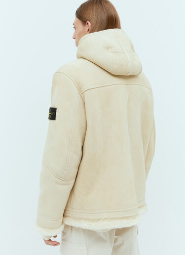 Stone Island Real Leather Blouson Jacket Beige sto0154043