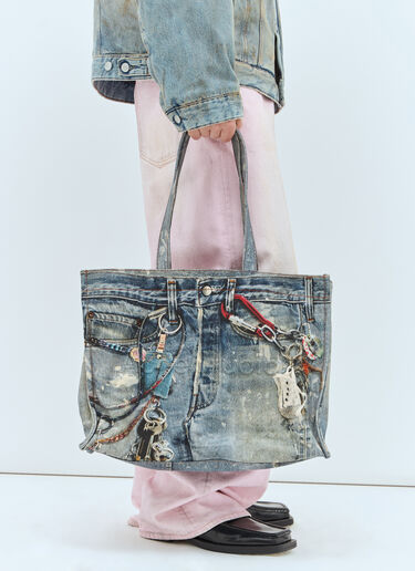 Acne Studios Printed Tote Bag Blue acn0158033