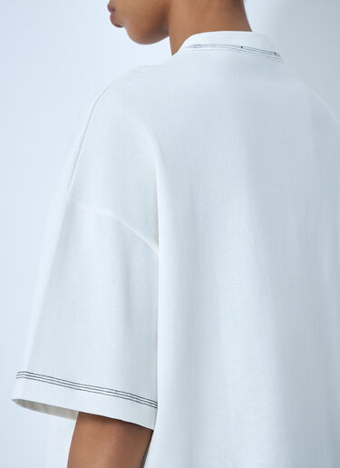 Logo Embroidered Boxy T-Shirt Jacquemus Logo Embroidered Boxy T-Shirt White jac0264022