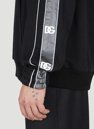 Logo Trim Hooded Sweatshirt Dolce & Gabbana Logo Trim Hooded Sweatshirt Black dol0151006