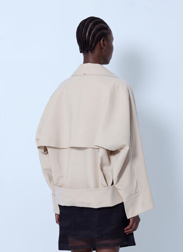 LN-CC® - Sportmax: Oversized Notched Collar Jacket - Beige Sportmax Oversized Notched Collar Jacket Beige spx0266214