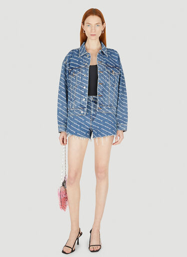 Bite Logo Shorts Alexander Wang Bite Logo Shorts Blue awg0247021