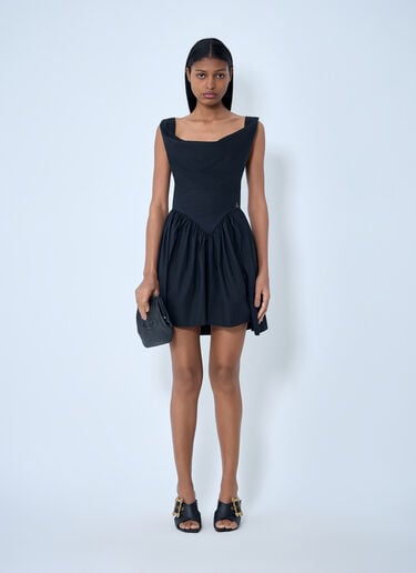 Vivienne Westwood Sculpted Neckline Gathered Mini Dress Black vvw0263007