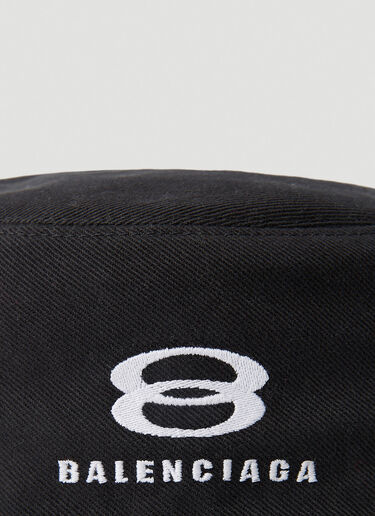 Balenciaga Logo Embroidery Bucket Hat Black bal0254046