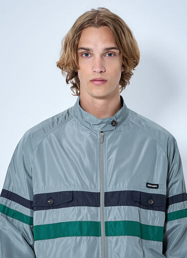 LN-CC® - Miu Miu: Technical Silk Blouson Jacket - Light Blue Miu Miu Technical Silk Blouson Jacket Light Blue miu0165002