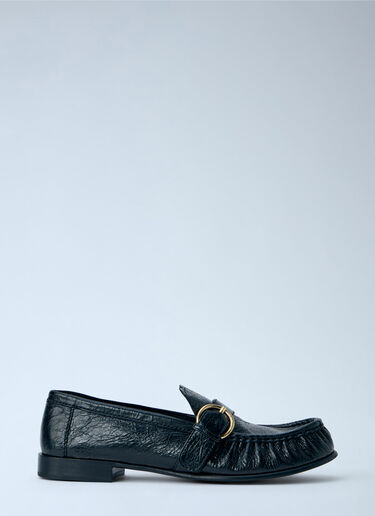 LN-CC® - Miu Miu: Leather Loafers with Buckle Detail - Black Miu Miu Leather Loafers with Buckle Detail Black miu0266047