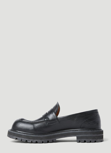 Marni Pierced Leather Loafers Black mni0155013