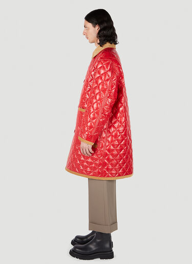 Gucci Double-Breasted Quilted Coat Red guc0152057
