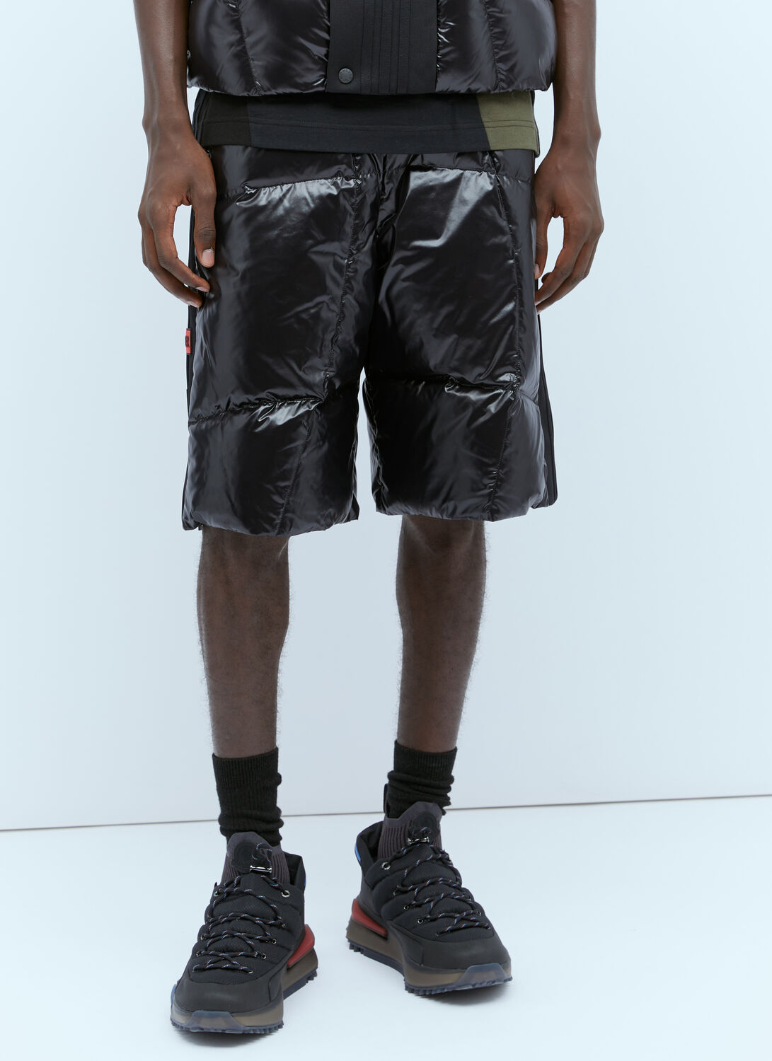 Shop Moncler X Adidas Originals Down Track Shorts In Black