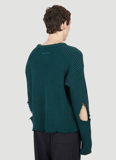 MM6 Maison Margiela Distressed Jumper Green mmm0151007