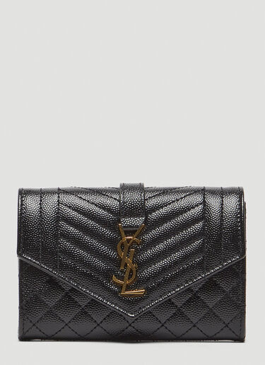 Saint Laurent Matelassé Envelope Wallet Black sla0247137