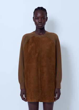 Max Mara Suede Panel Dress Camel max0266201