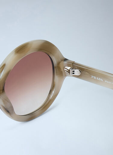 LN-CC® - Prada: PR D08SU Round Sunglasses - Beige Prada PR D08SU Round Sunglasses Beige lpr0366005