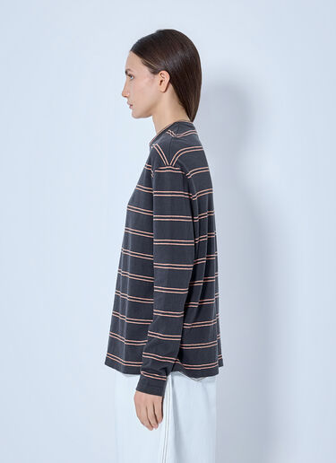 LN-CC® - Jil Sander: Striped Long Sleeve T-Shirt - Grey Jil Sander Striped Long Sleeve T-Shirt Grey jil0265005