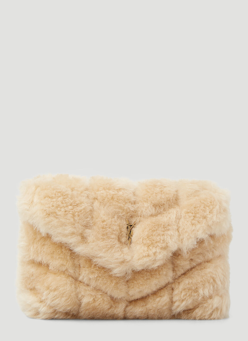 Saint Laurent Teddy LouLou Clutch Bag in Beige LN CC