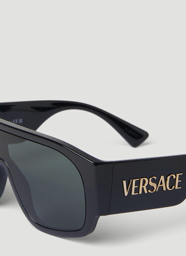 Versace 로고 플라크 에비에이터 선글라스 블랙 lxv0151004