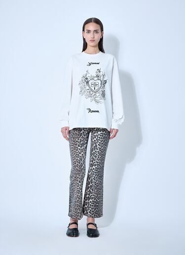 GANNI Logo Motif T-Shirt White gan0260004