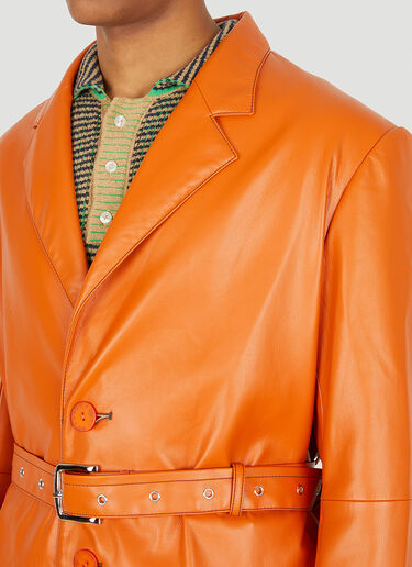 Eckhaus Latta Switch Faux Leather Coat Orange eck0147006