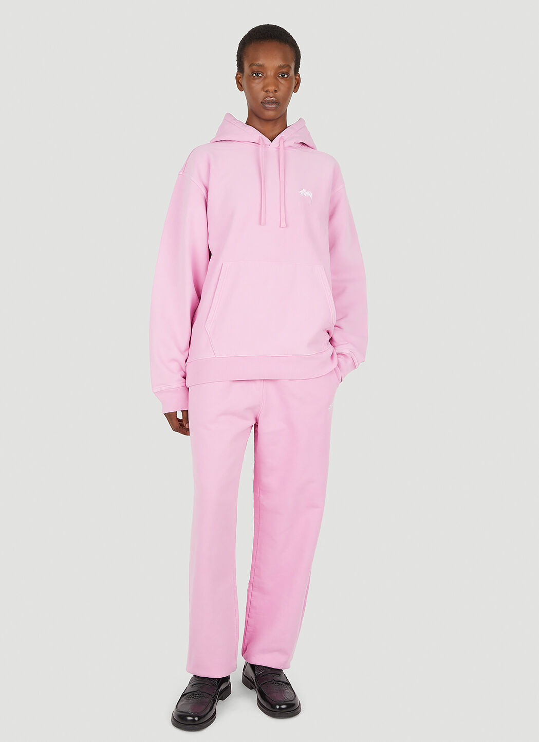 St ssy Stock Logo Hooded Sweatshirt in Pink LN CC