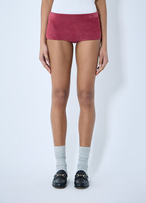 Max Mara Suede Mini Shorts Brown max0260007