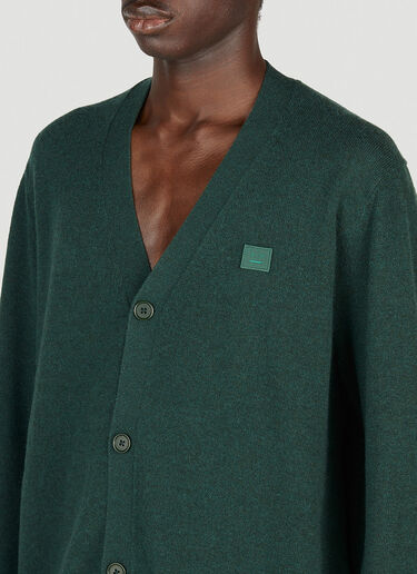 Face Patch Knit Cardigan Acne Studios Face Patch Knit Cardigan Green acn0153056