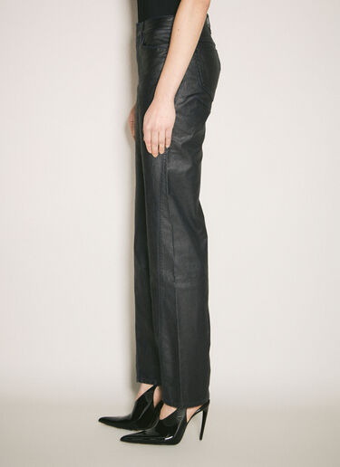 Mugler Waxed Straight Leg Pants Black mug0258017