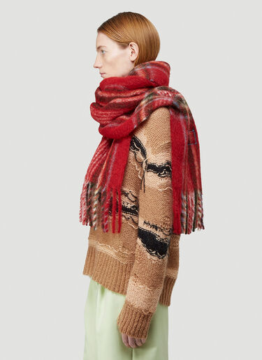 Acne Studios Vally Tartan Check Scarf Red acn0344002
