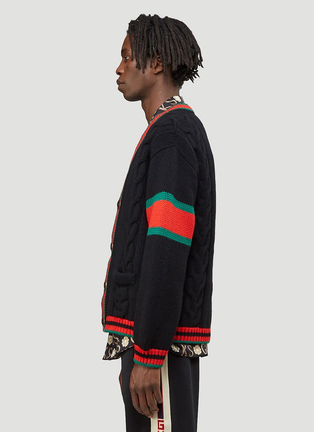 Gucci Oversized Cable Knit Cardigan in Black LN CC