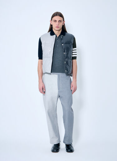 Thom Browne High-Gloss Contrast Down Gilet Grey thb0158007