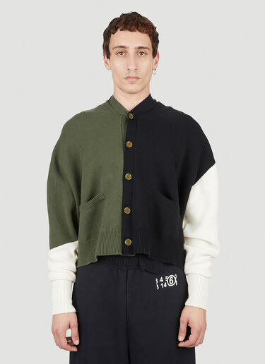 MM6 Maison Margiela Colour Block Cardigan Green mmm0151010