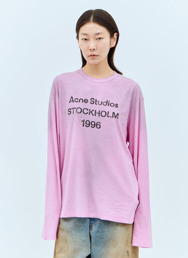 Acne Studios 徽标印花 T 恤  粉色 acn0257011