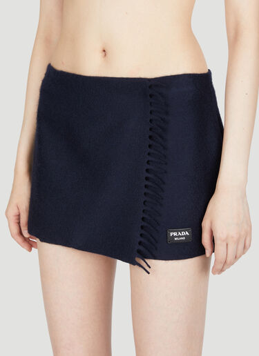Prada Cashmere Mini Skirt Navy pra0254009