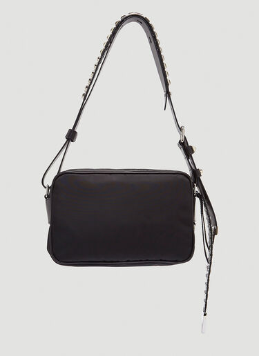 Prada Studded Strap Camera Shoulder Bag Black pra0233046