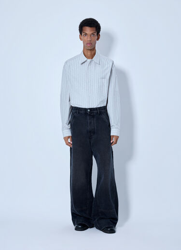 LN-CC® - Marni: Striped Cotton Poplin Shirt - Grey Marni Striped Cotton Poplin Shirt Grey mni0166003