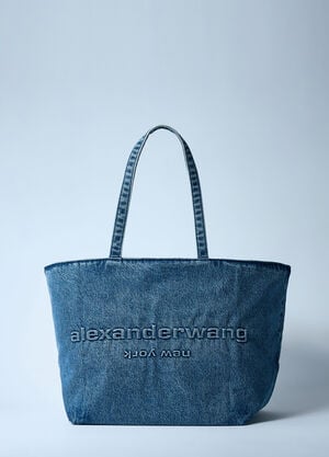 Alexander Wang Denim Punch Tote Bag Blue awg0259045