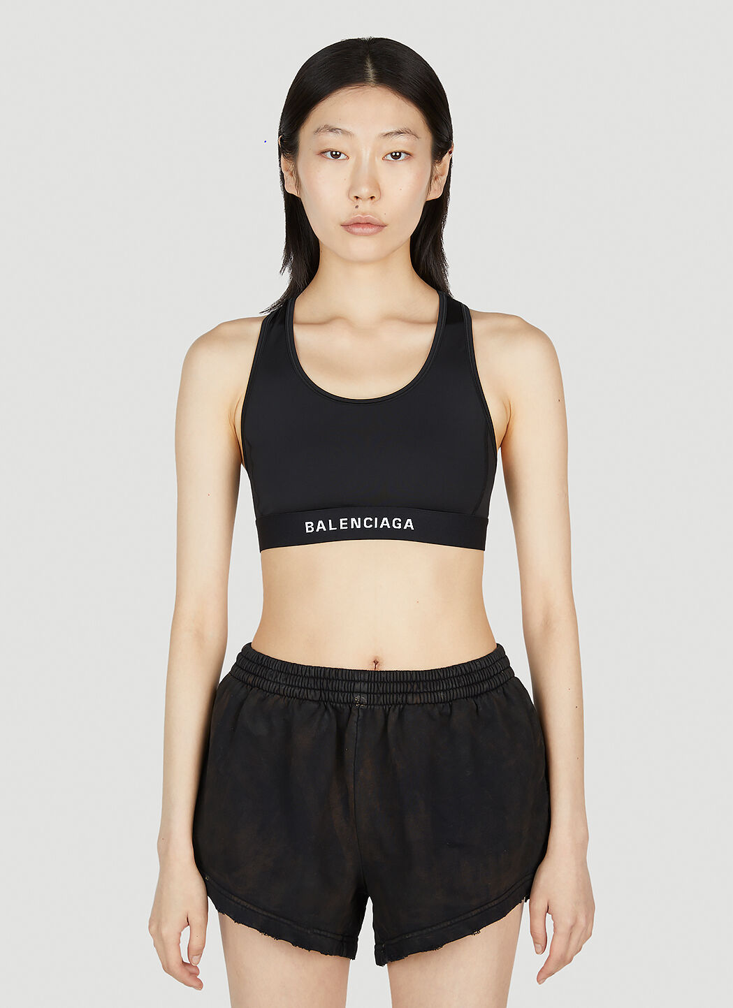 Alexander Wang 로고 애슬레틱 브라 블랙 awg0255004