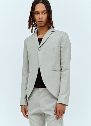 Homme Plissé Issey Miyake Peplum Cut-Away Blazer Black hmp0160007