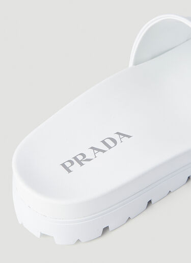 Prada 레더 슬라이드 화이트 pra0145023