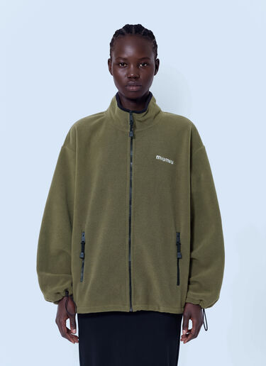 LN-CC® - Miu Miu: Fleece Zipper Jacket - Olive Miu Miu Fleece Zipper Jacket Olive miu0366009