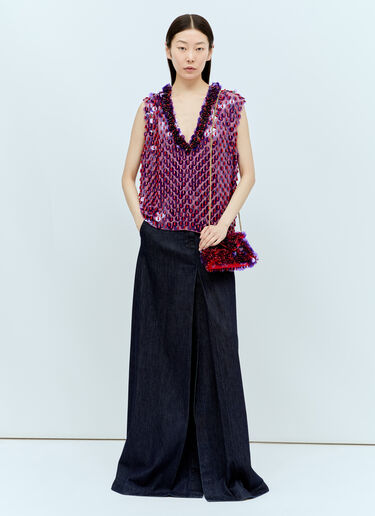 Dries Van Noten 亮片装饰手拿包 红色 dvn0256039