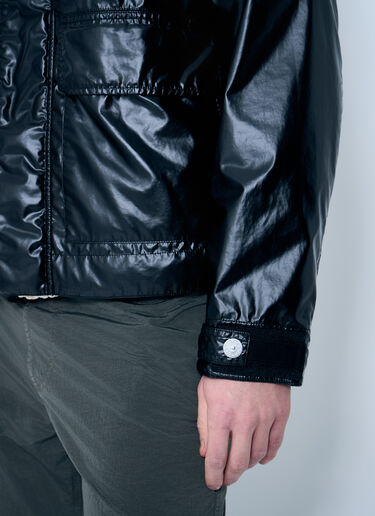 Stone Island Laminated Biker Jacket Black sto0160023