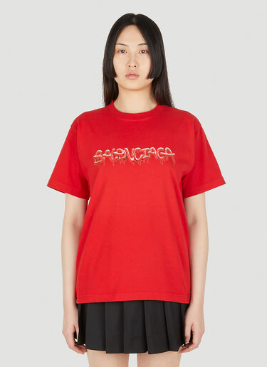 Balenciaga 로고 티셔츠 레드 bal0247029
